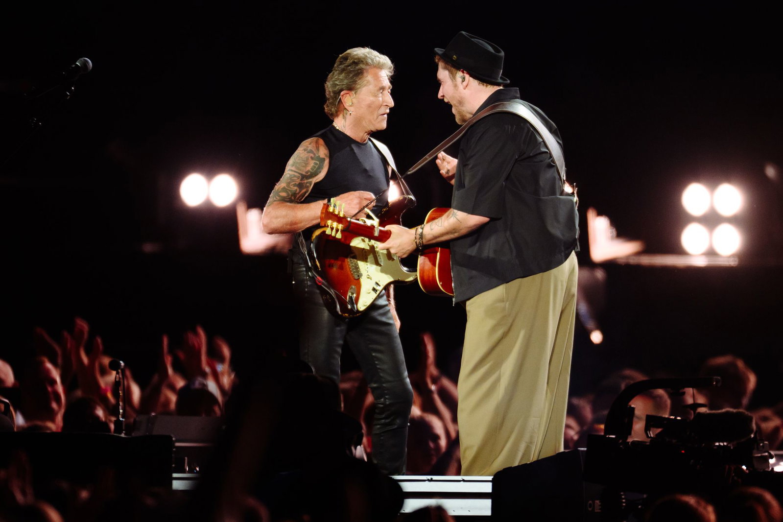 Peter Maffay (l-r) und Johannes Oerding arbeiten schon jahrelang zusammen.