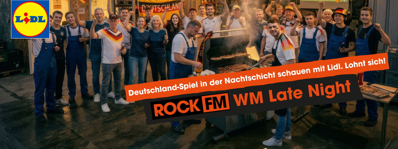 Deutschland-Spiel mit Lidl in der Nachtschicht schauen. 