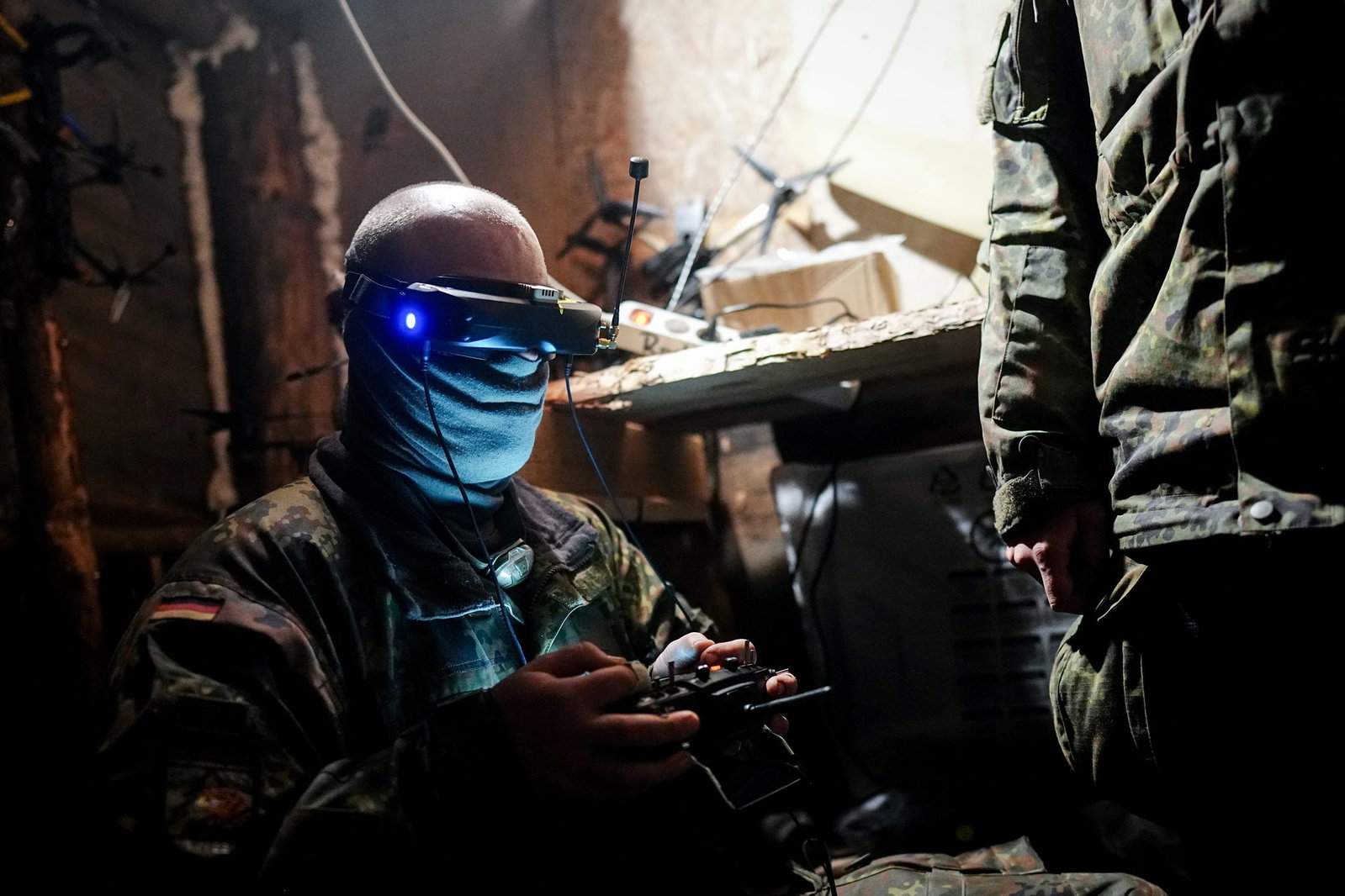 Soldat im Drohnengefechtsstand in Litauen.