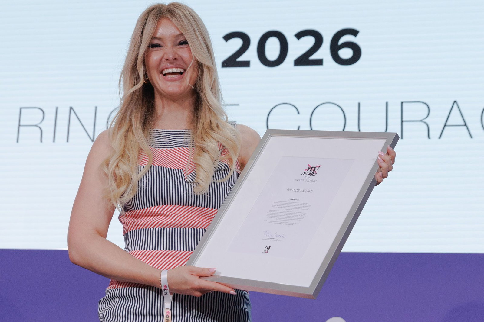 Aminati wurde mit dem «Ring of Courage» geehrt.