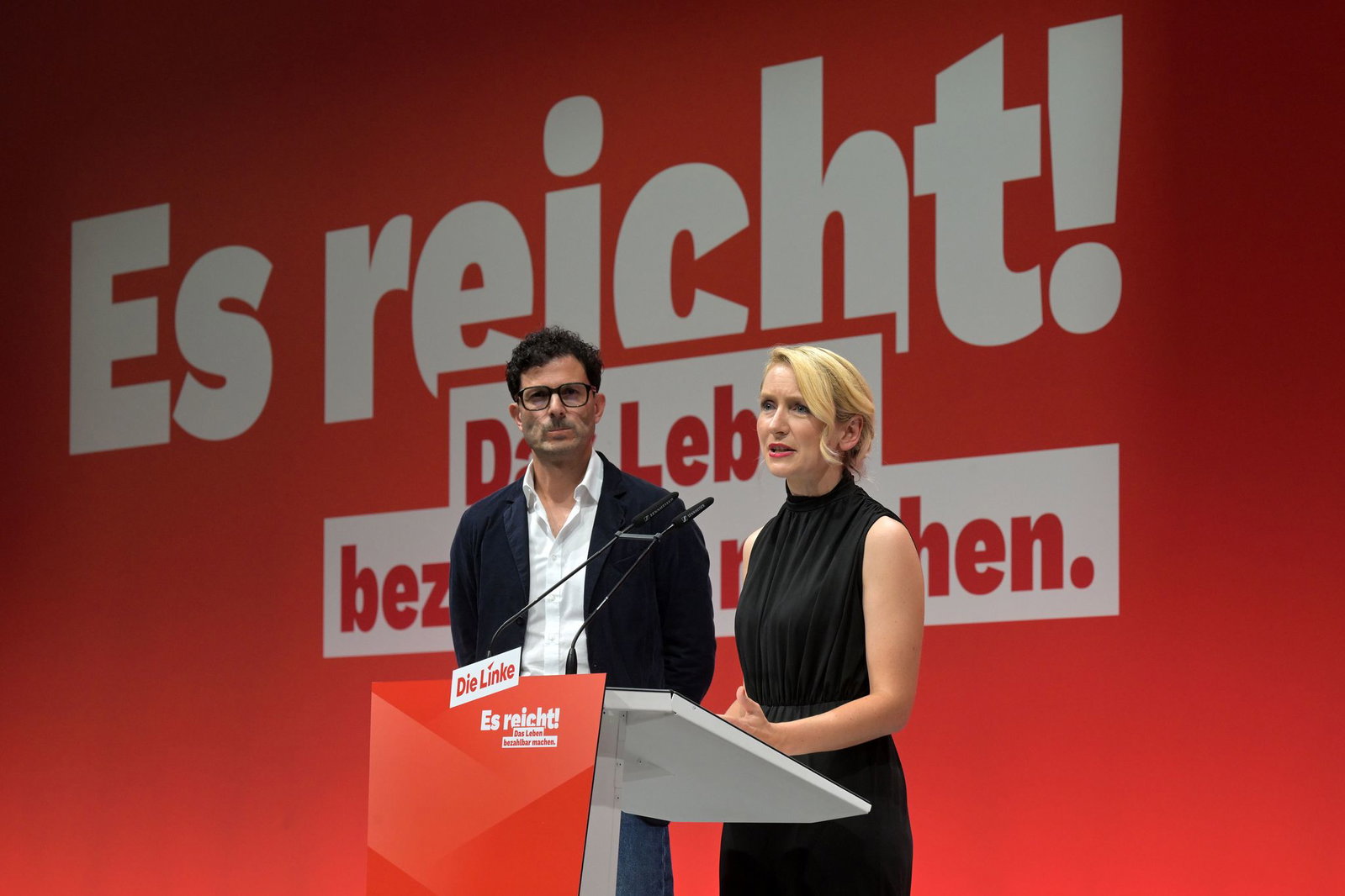 Luigi Pantisano und Ines Schwerdtner sind das neue Führungsduo der Linken. 