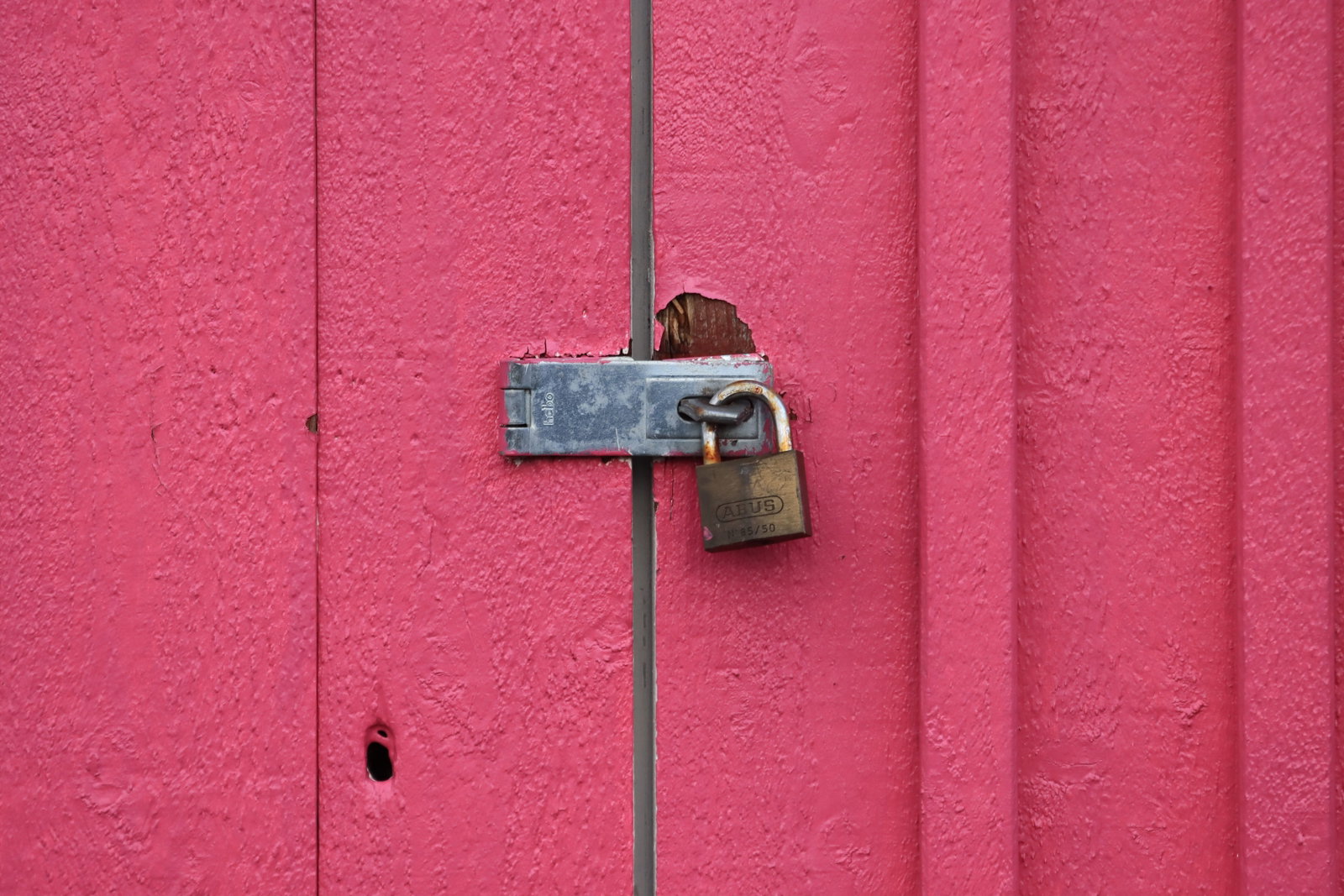 Schloss an einem pinken Tor