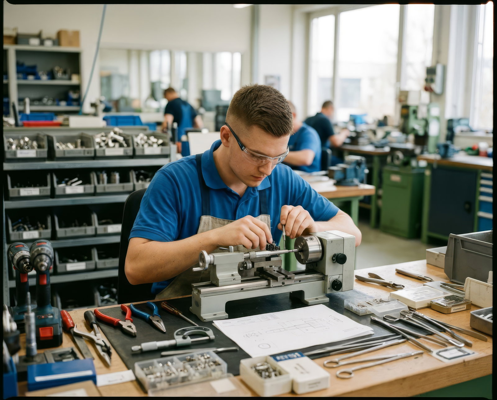 Chierurgiemechnaniker arbeite an einem Gerät