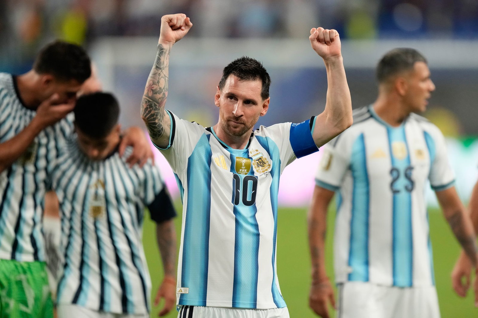 Das tut weh: Lionel Messi mit Beule am Kopf nach dem Sieg gegen Kap Verde.