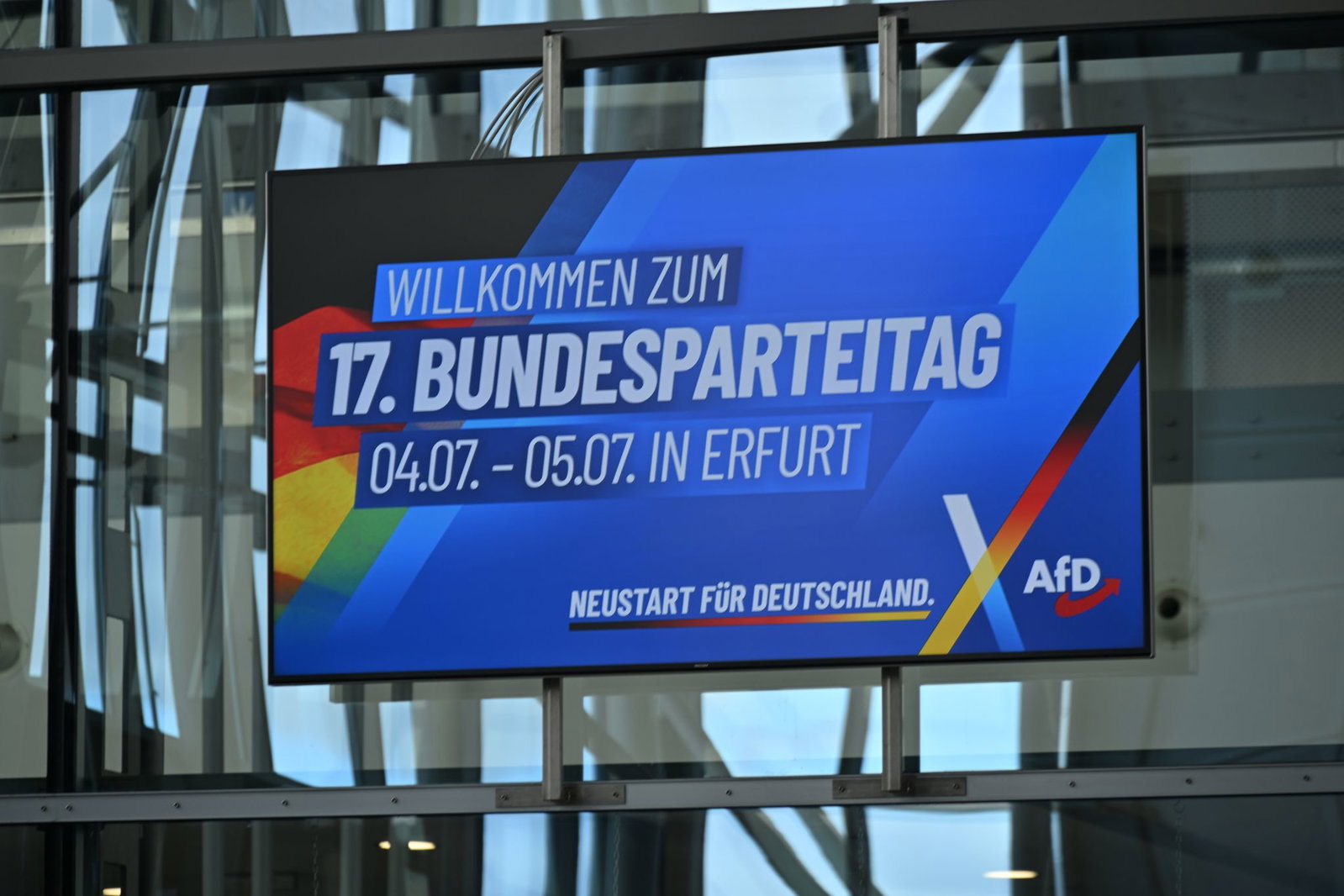 Die AfD trifft sich in der Messe Erfurt.
