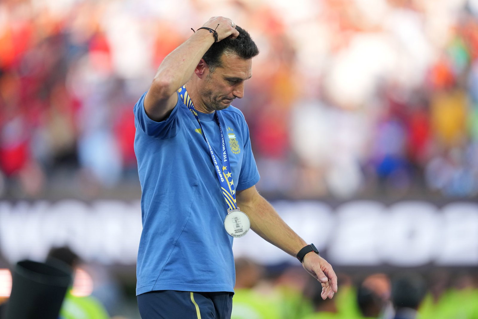 Argentiniens Trainer Lionel Scaloni war nach der Niederlage untröstlich. 