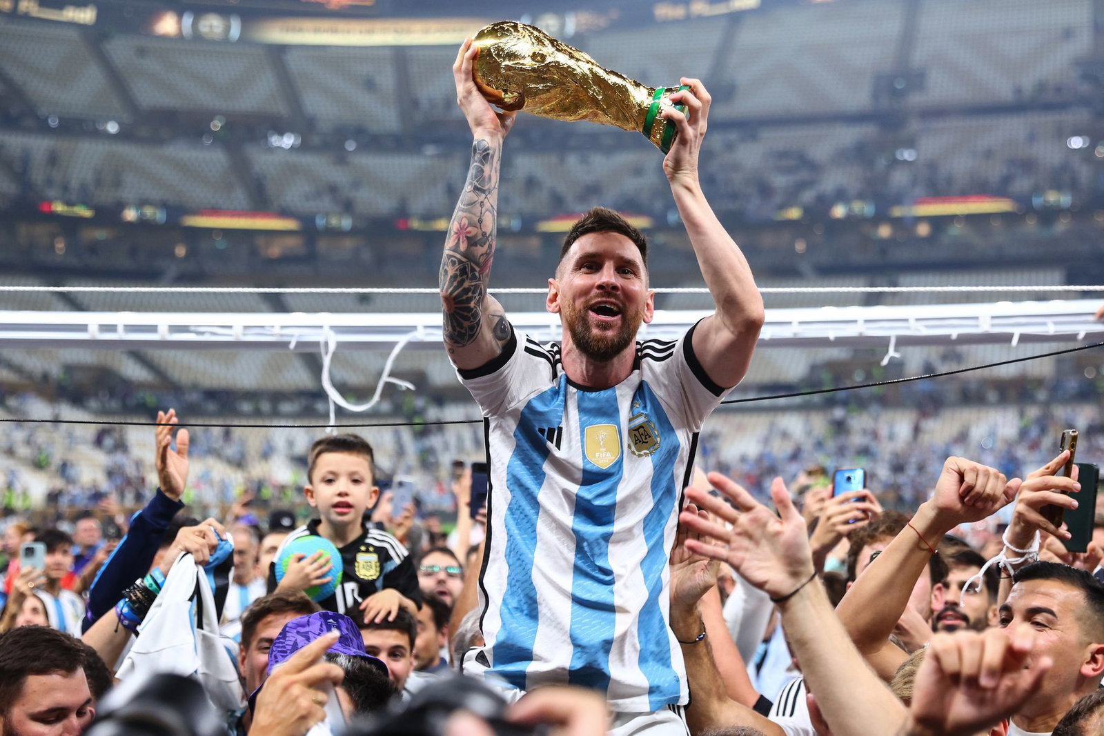 Am Ziel: Lionel Messi beim argentinischen WM-Triumph 2022. (Archivbild)