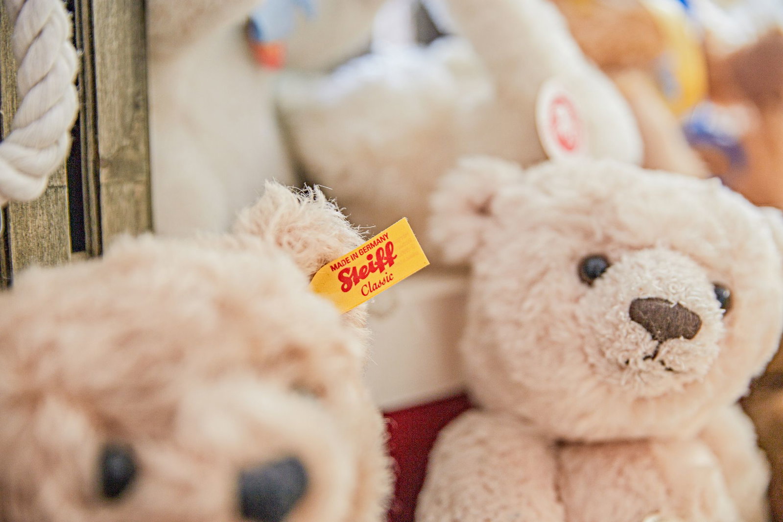 Omnipräsent in vielen Kinderzimmern: die Plüschbären mit Knopf im Ohr. (Archivbild)