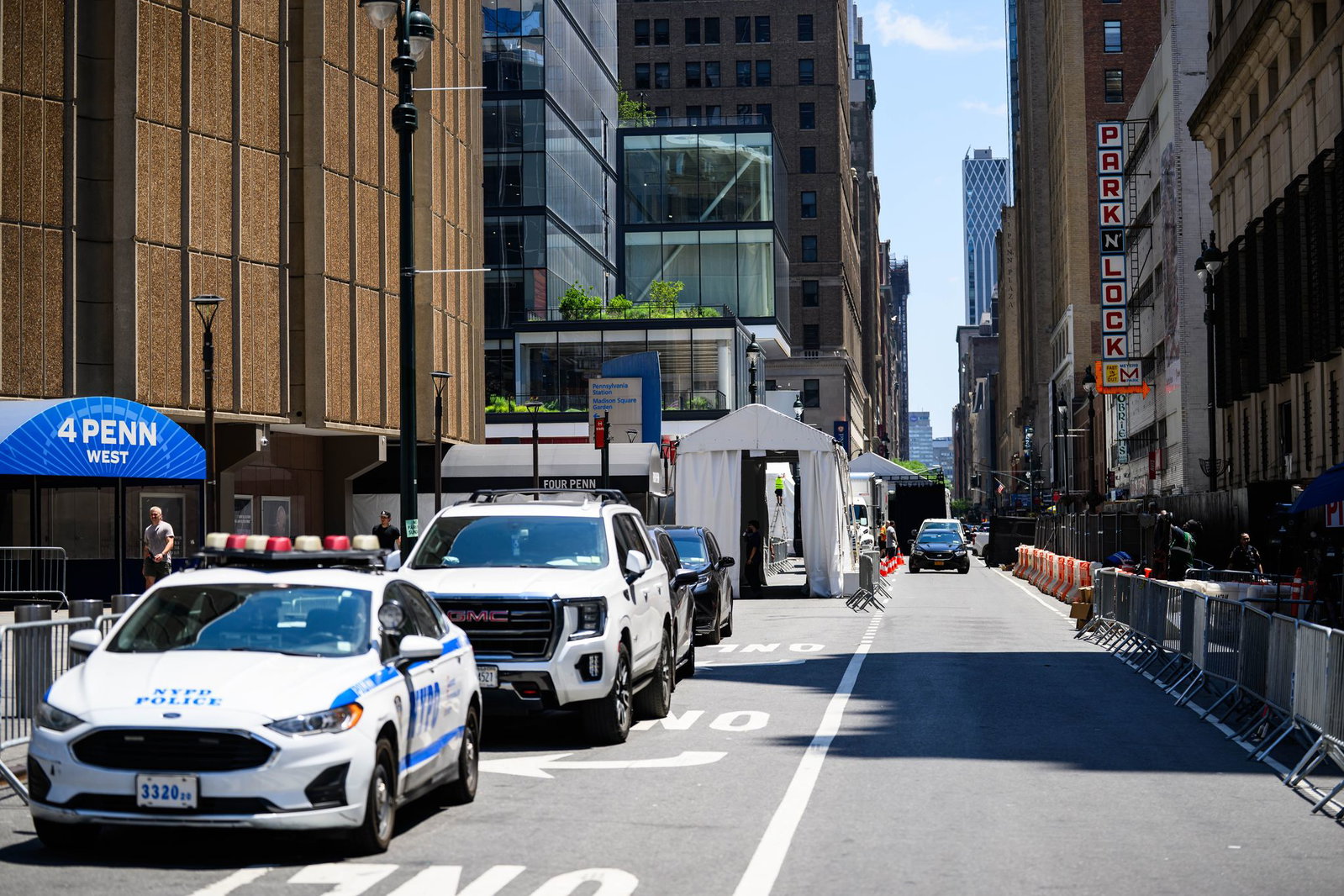 Die Polizei riegelte den Madison Square Garden ab.