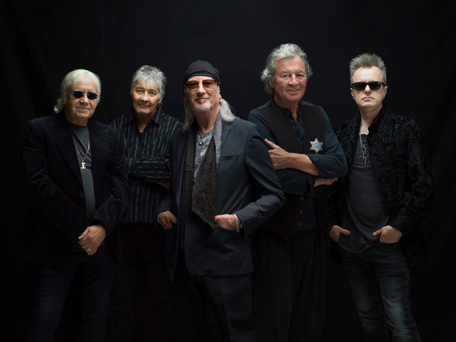 Die aktuelle Besetzung von Deep Purple: Ian Paice, Don Airey, Roger Glover, Ian Gillan und Simon McBride.