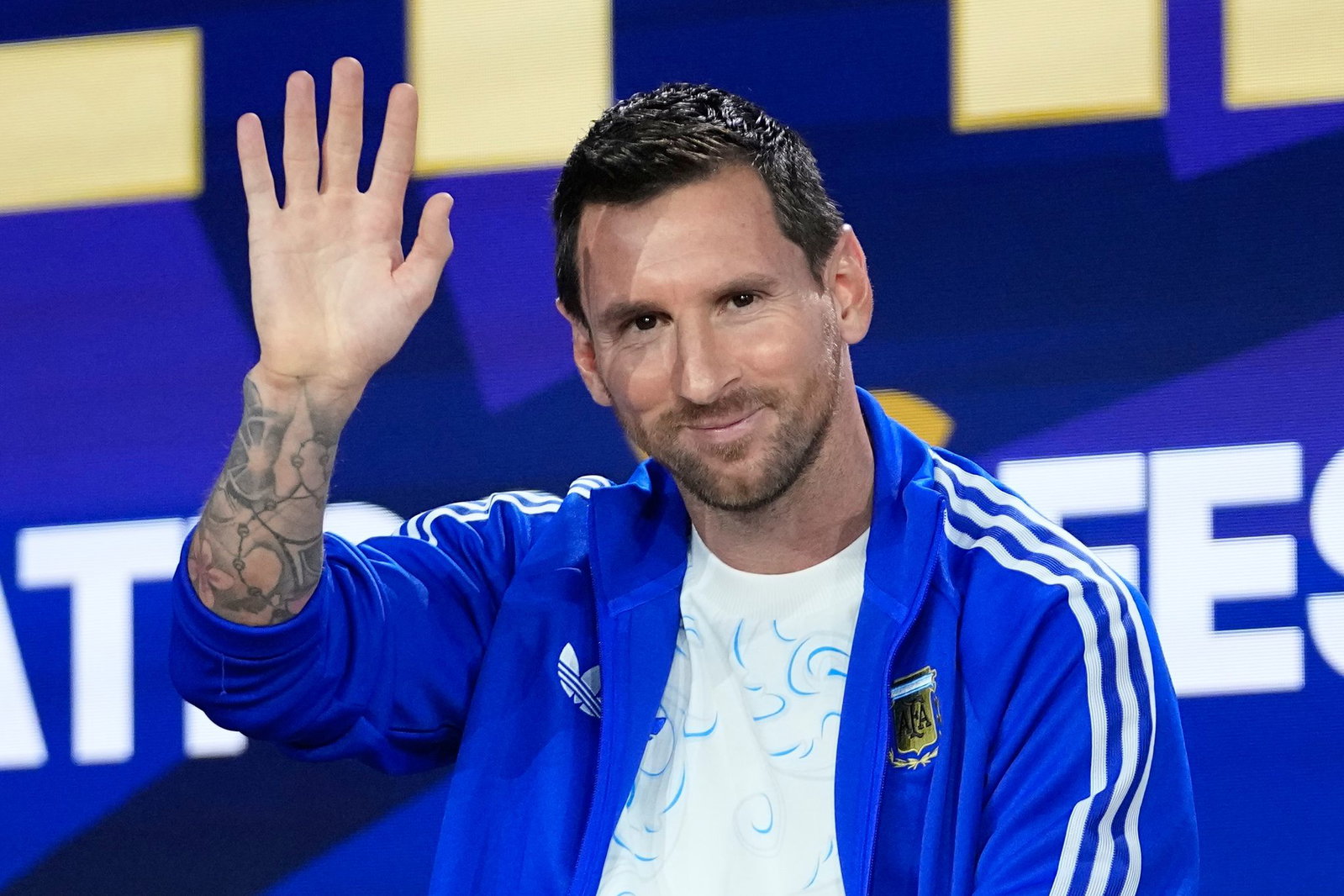 Lionel Messi trat vor dem Finale bei einer Fan-Messe auf.
