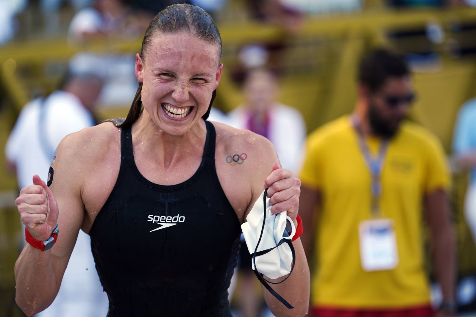 Riesenjubel nach Gold bei Isabel Gose. 