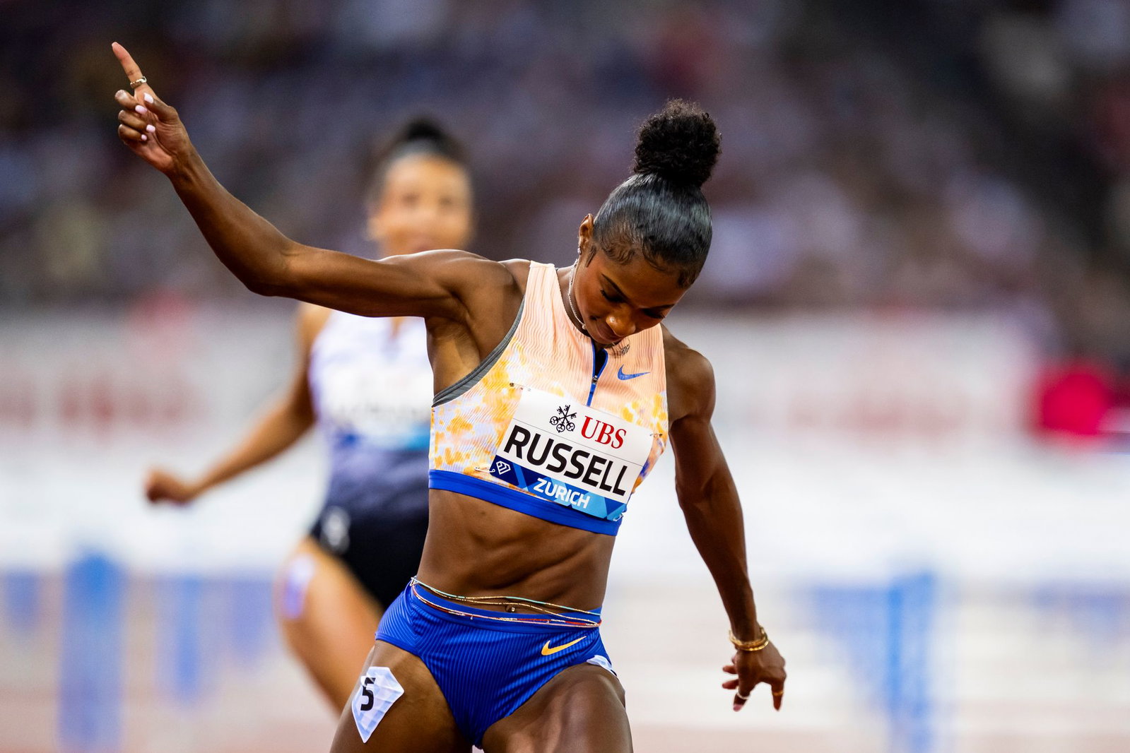 Die schnellste Frau über 100 Meter Hürden: Masai Russell aus den USA.