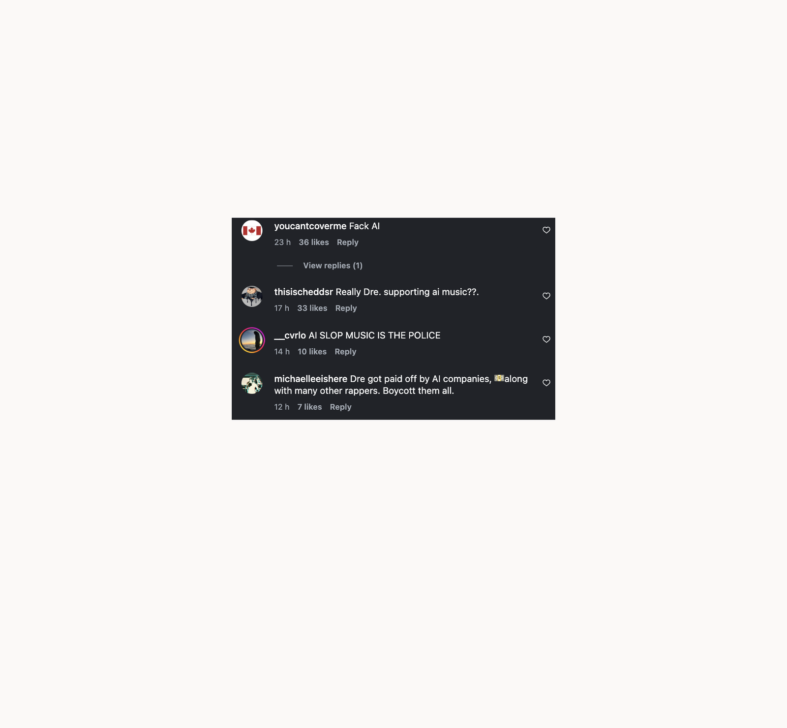 Dr. Dre - KI- Instagram Kommentare