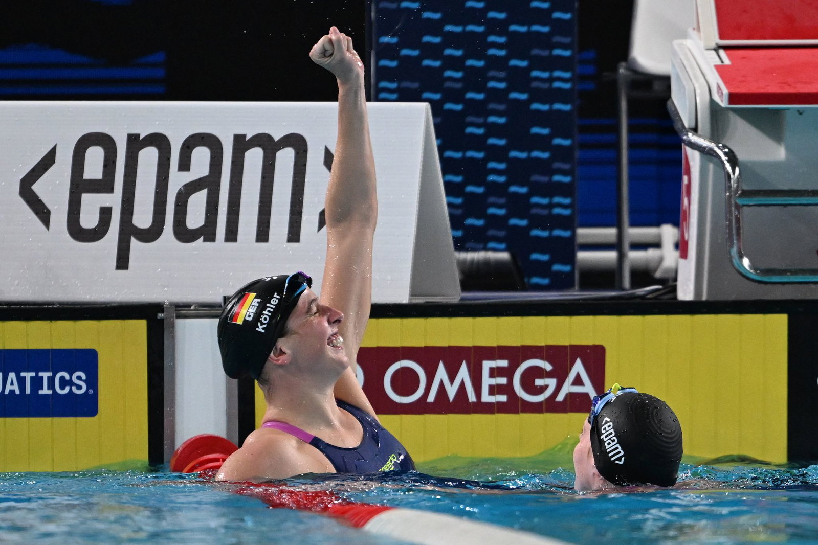 Angelina Köhler jubelte ausgelassener als die Siegerin.