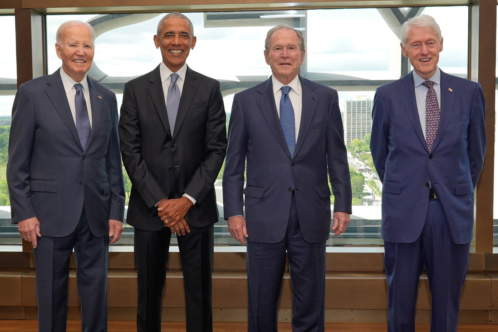 Biden, Obama, Bush und Clinton – nur ein noch lebender US-Präsident fehlt. (Archivbild)