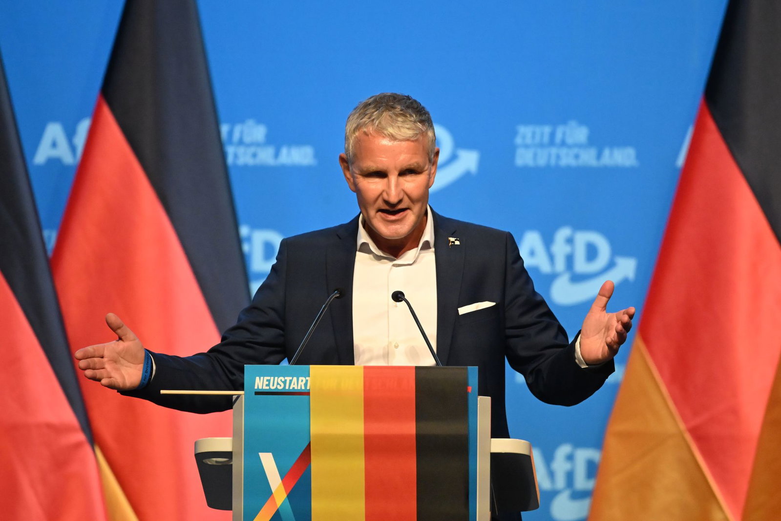 Thüringens AfD-Chef Björn Höcke hat Sahra Wagenknecht aufgefordert, Ministerpräsidentin in Thüringen zu werden. (Archivbild)