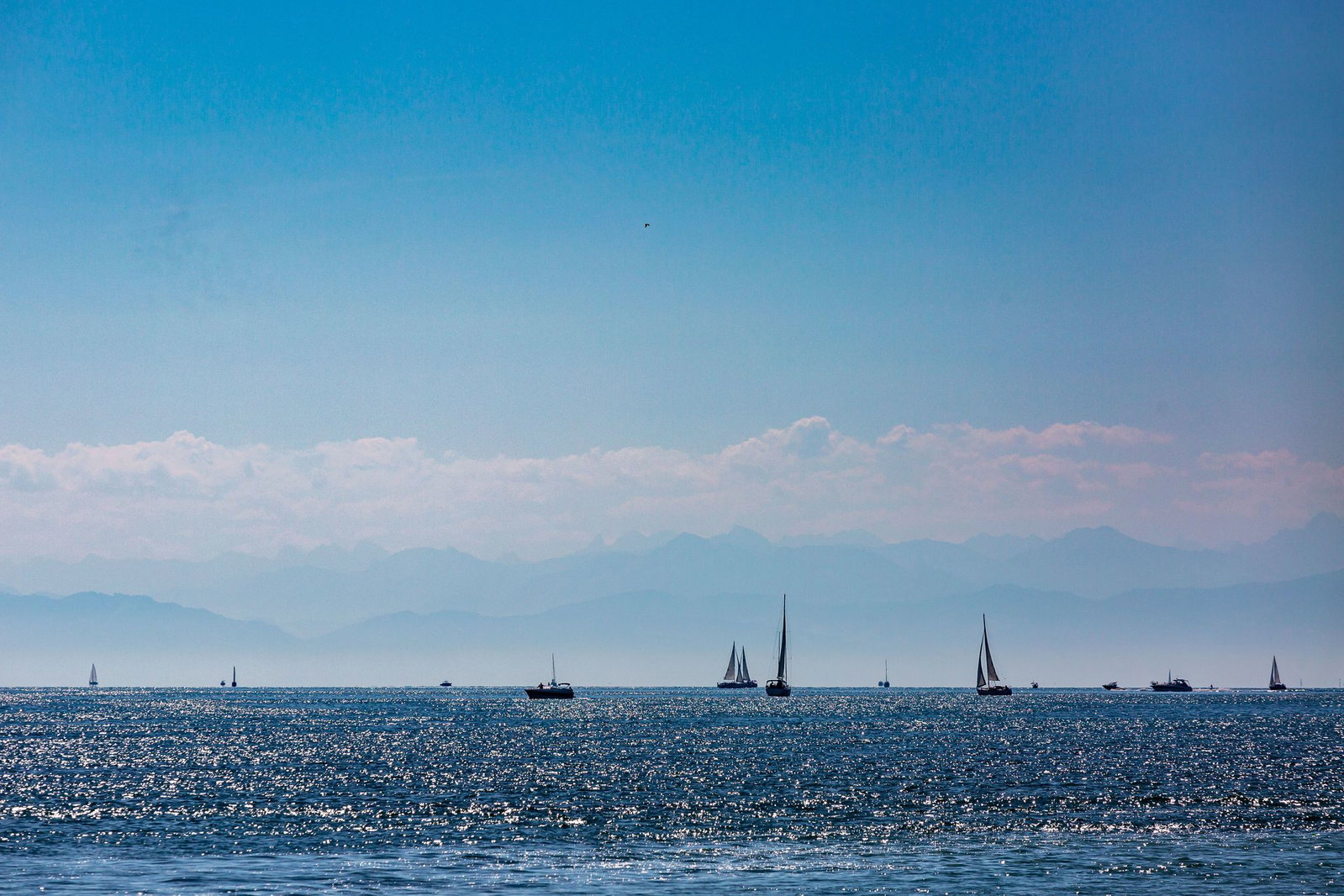 Ein Boot gerät vor der Insel Mainau auf dem Bodensee in Brand. Drei Menschen werden gerettet. (Symbolbild)