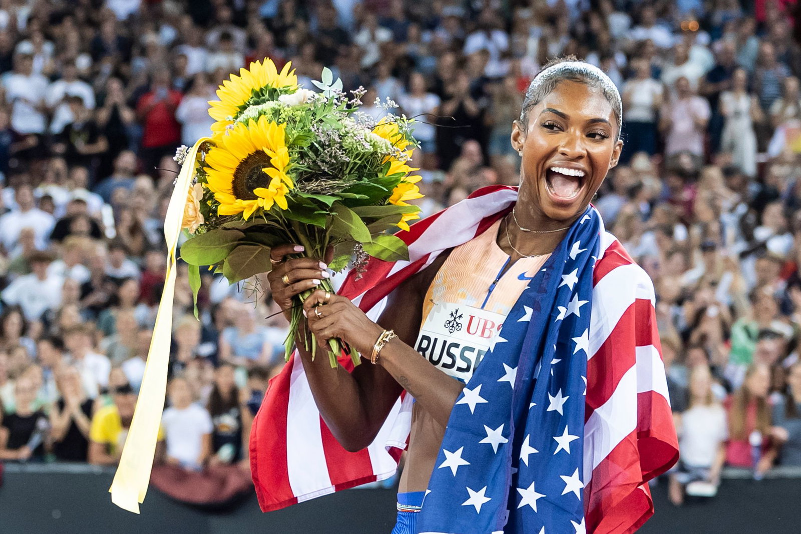 Die Amerikanerin Masai Russell lief in Zürich Weltrekord.