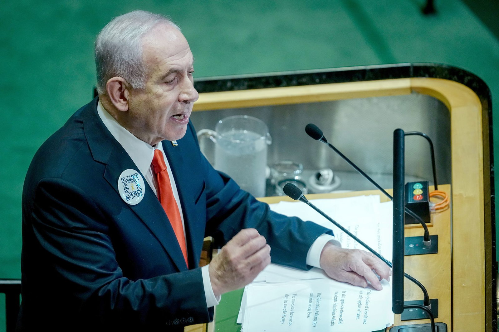 Netanjahu bei der UN-Generaldebatte im vergangenen Jahr. (Archivbild)