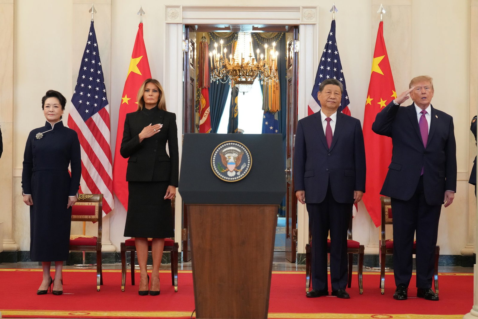 Trump und Xi haben sich im Weißen Haus getroffen. 