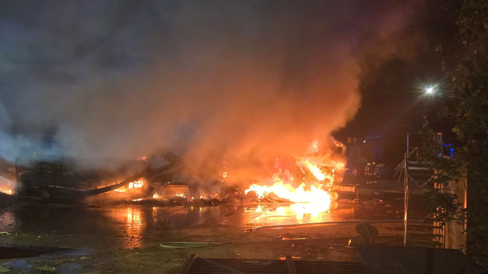 Etwa 50 Einsatzkräfte der Feuerwehr waren vor Ort, um den Brand in Wiesloch zu löschen.