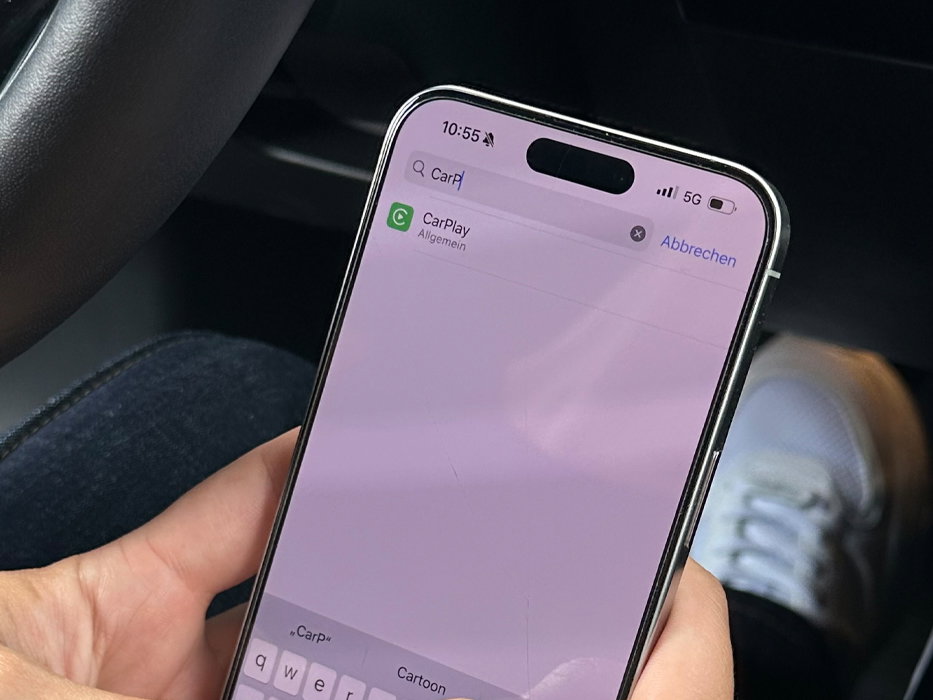 CarPlay in den Einstellungen eines iPhones suchen