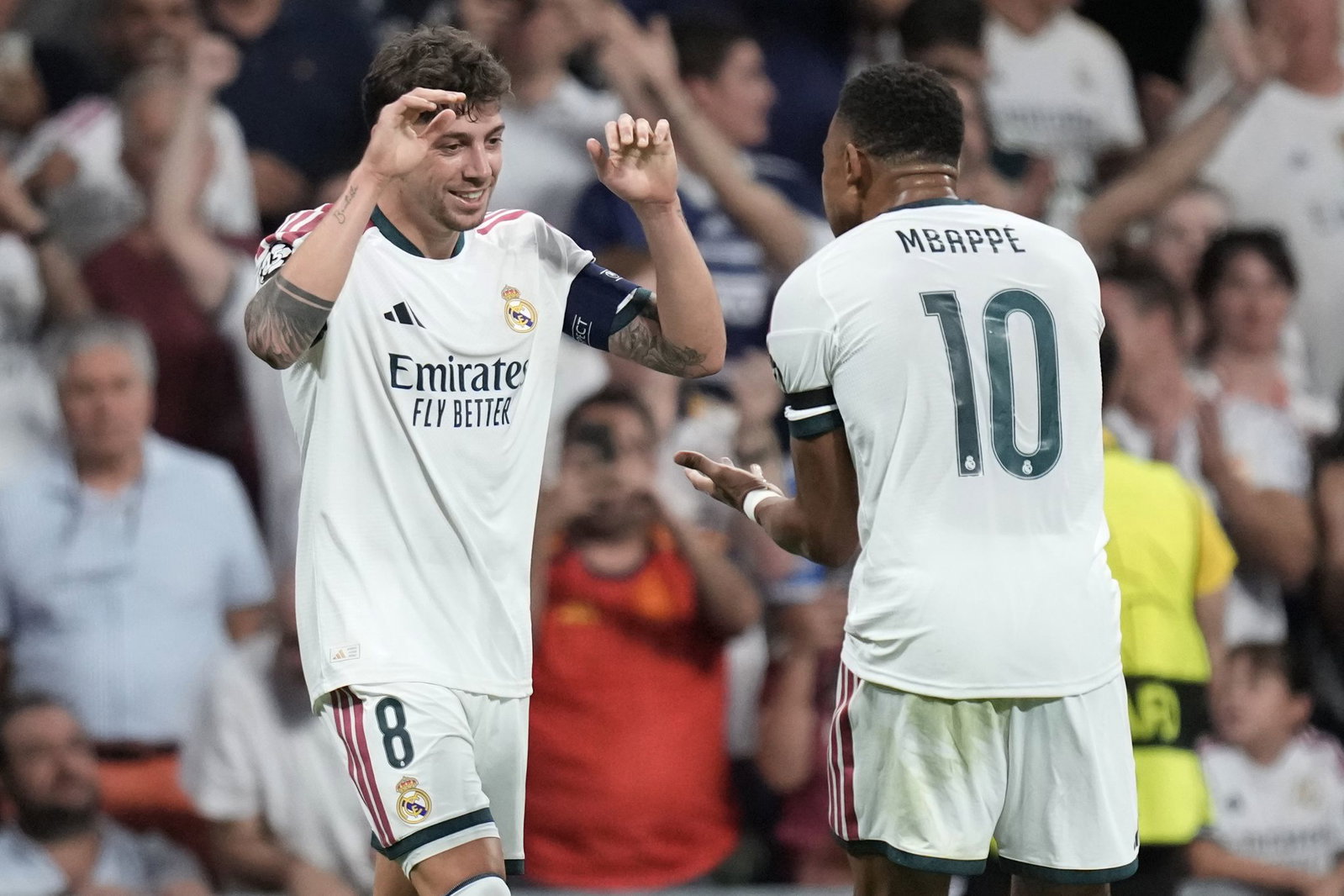 Fede Valverde (links) und Kylian Mbappé trafen für Real Madrid