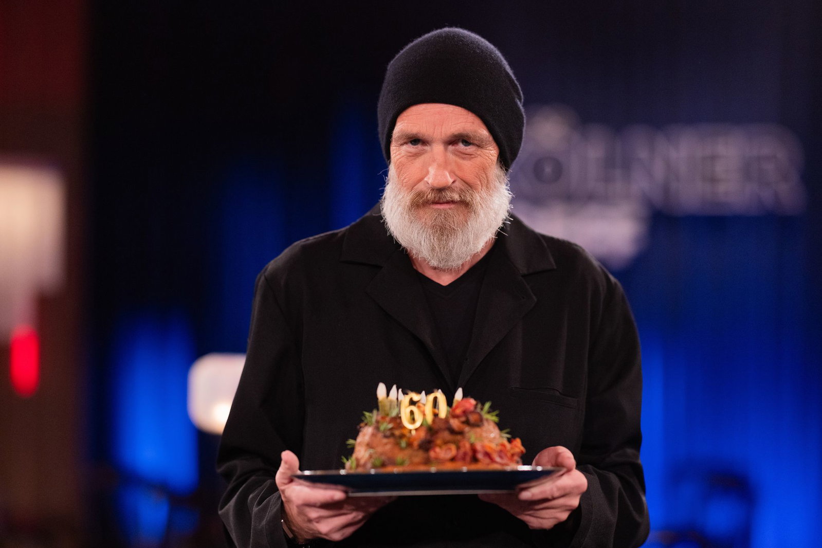 Hackbraten mit Gurken-Kerzen für Torsten Sträter. 
