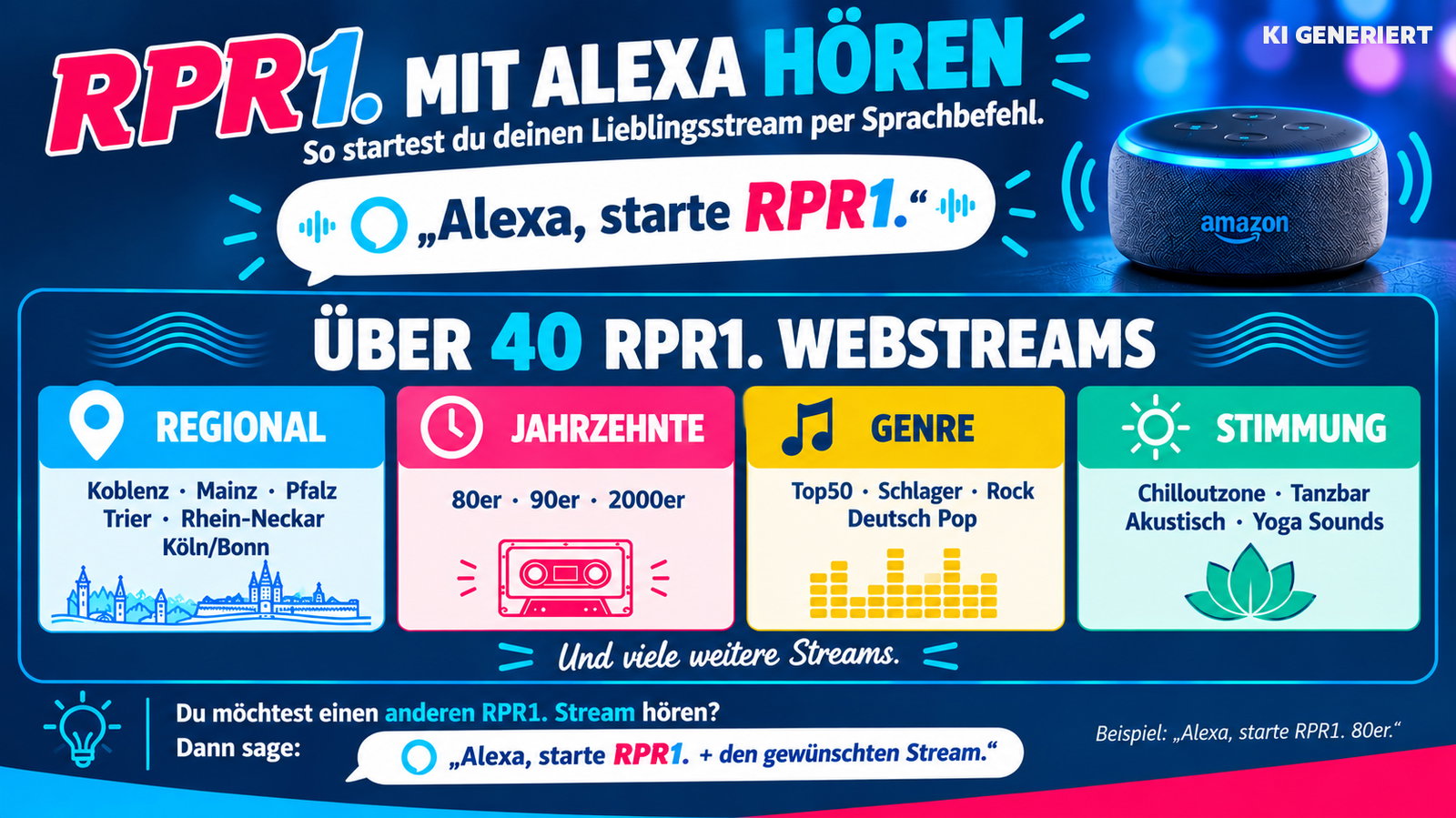 Infografik Alexa Befehle