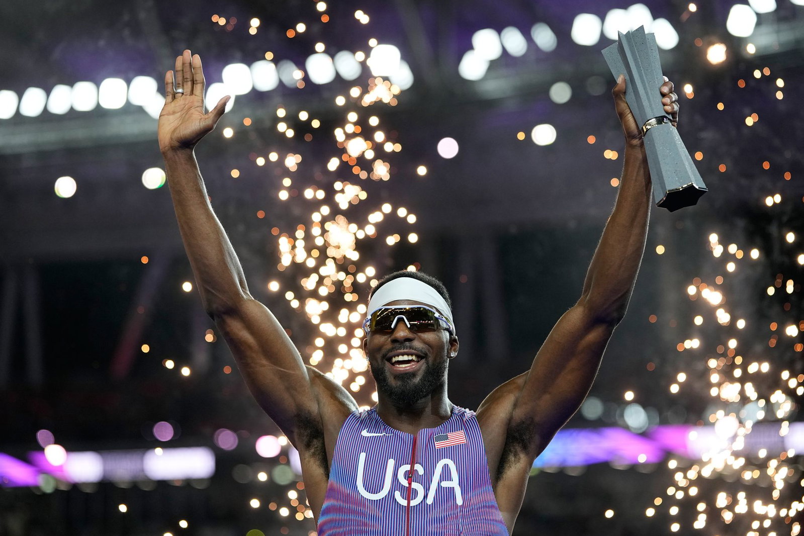 US-Sprinter Kenneth Bednarek siegte über die 100 Meter. 