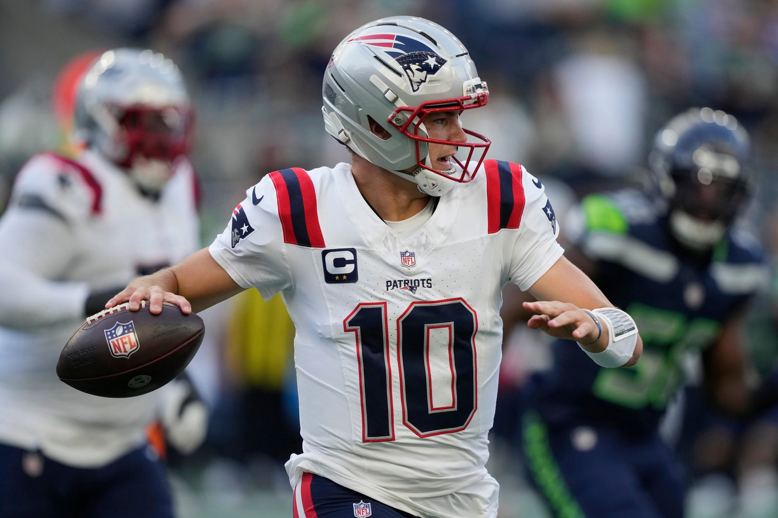 Patriots-Spielmacher Drake Maye erlebte einen Abend zum Vergessen.