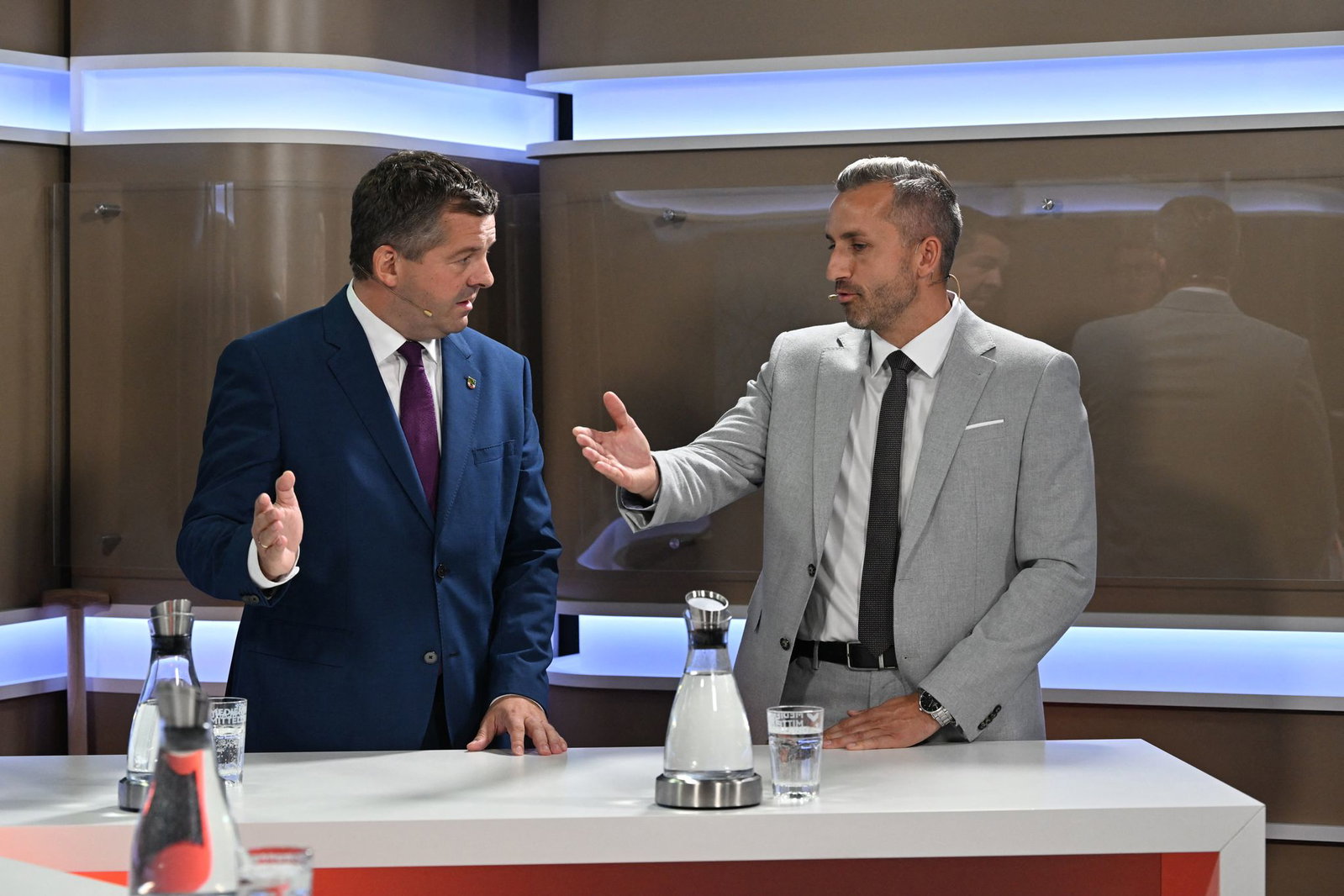 CDU-Spitzenkandidat Sven Schulze und AfD-Spitzenkandidat Ulrich Siegmund haben sich ein ausführliches Duell geliefert.