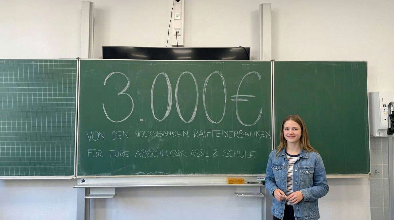 Headerbild: Ein Mädchen steht vor einer Tafel. 