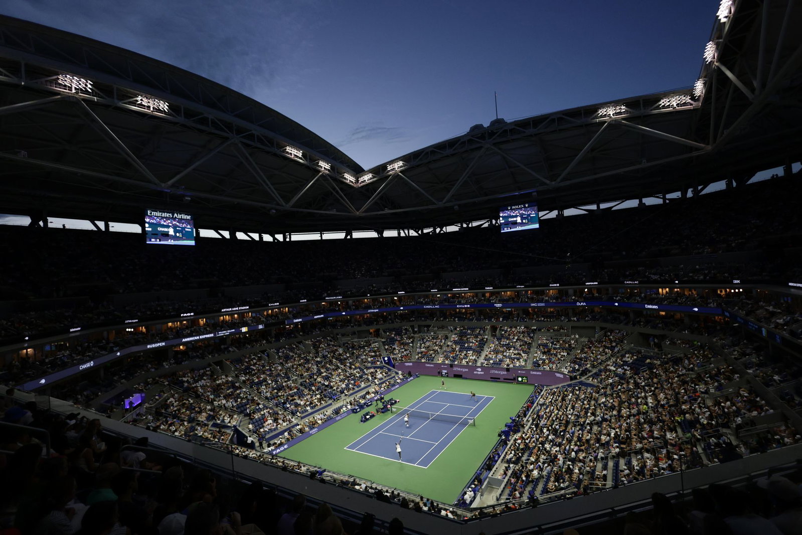 Ganz besondere Atmosphäre im Arthur Ashe Stadium.