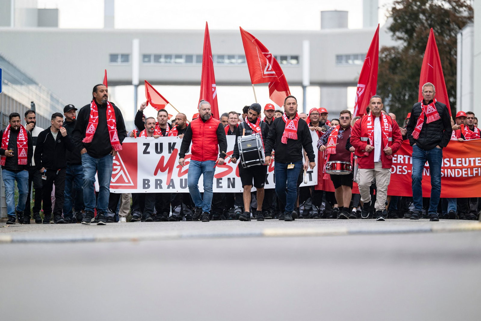 Protest bei Mercedes-Benz in Sindelfingen.