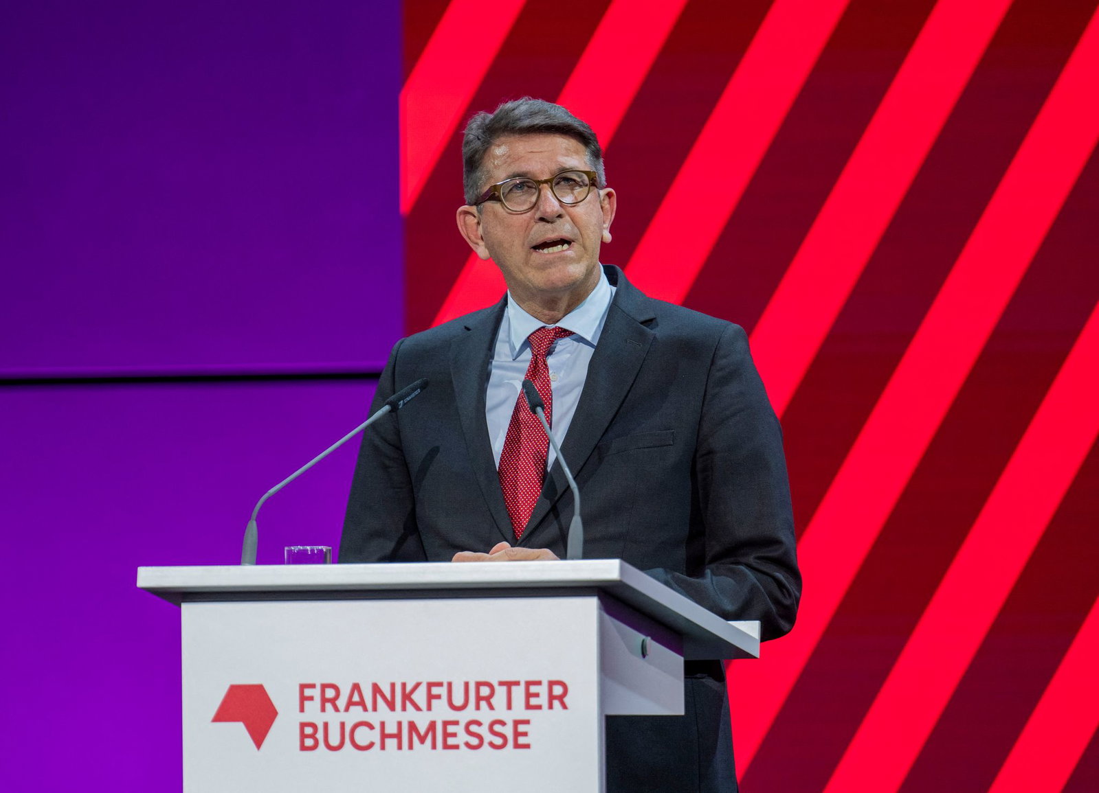 Wolfram Weimer spricht bei der Eröffnung der Frankfurter Buchmesse. (Archivbild) 