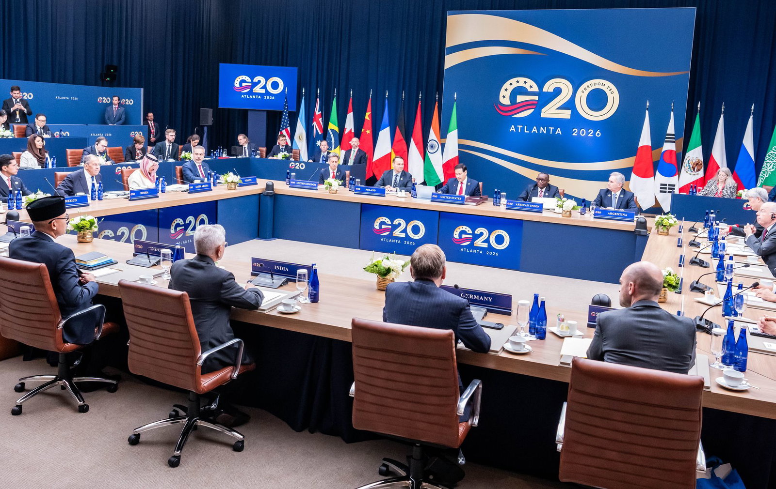 Die Außenminister der G20-Runde der großen Industrie- und Schwellenländer beraten in Atlanta unter anderem über die Folgen der Kriege in der Ukraine und im Iran.