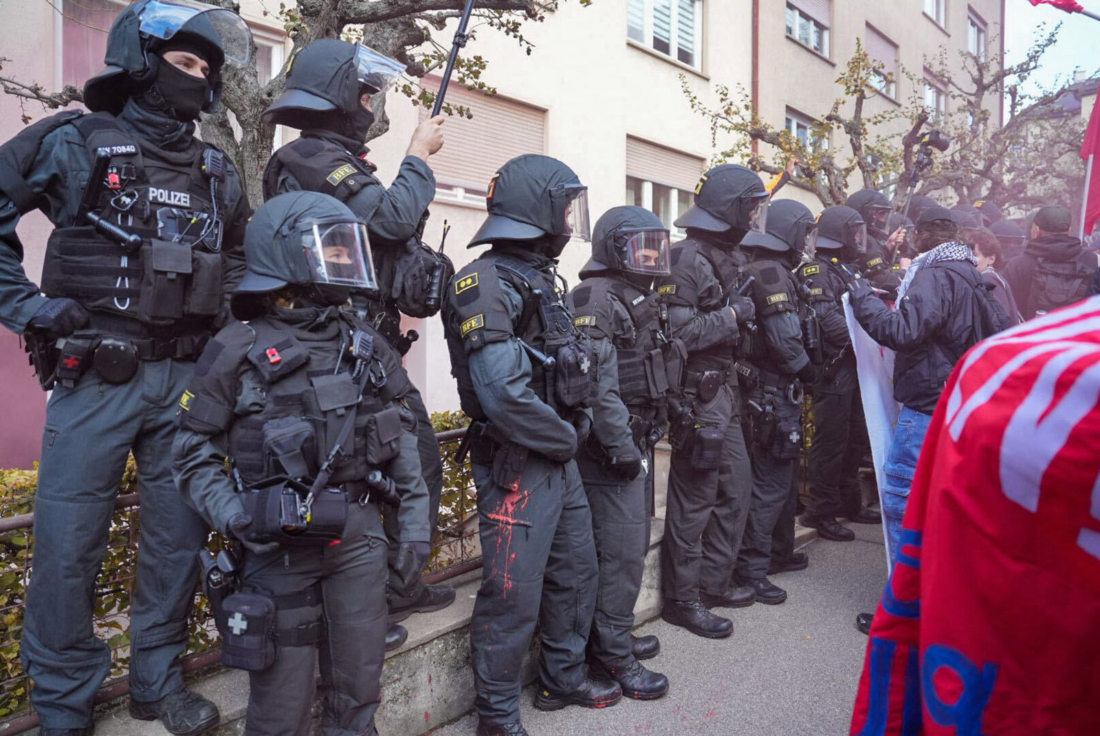 Polizisten wurden bei der Demo angegriffen. 