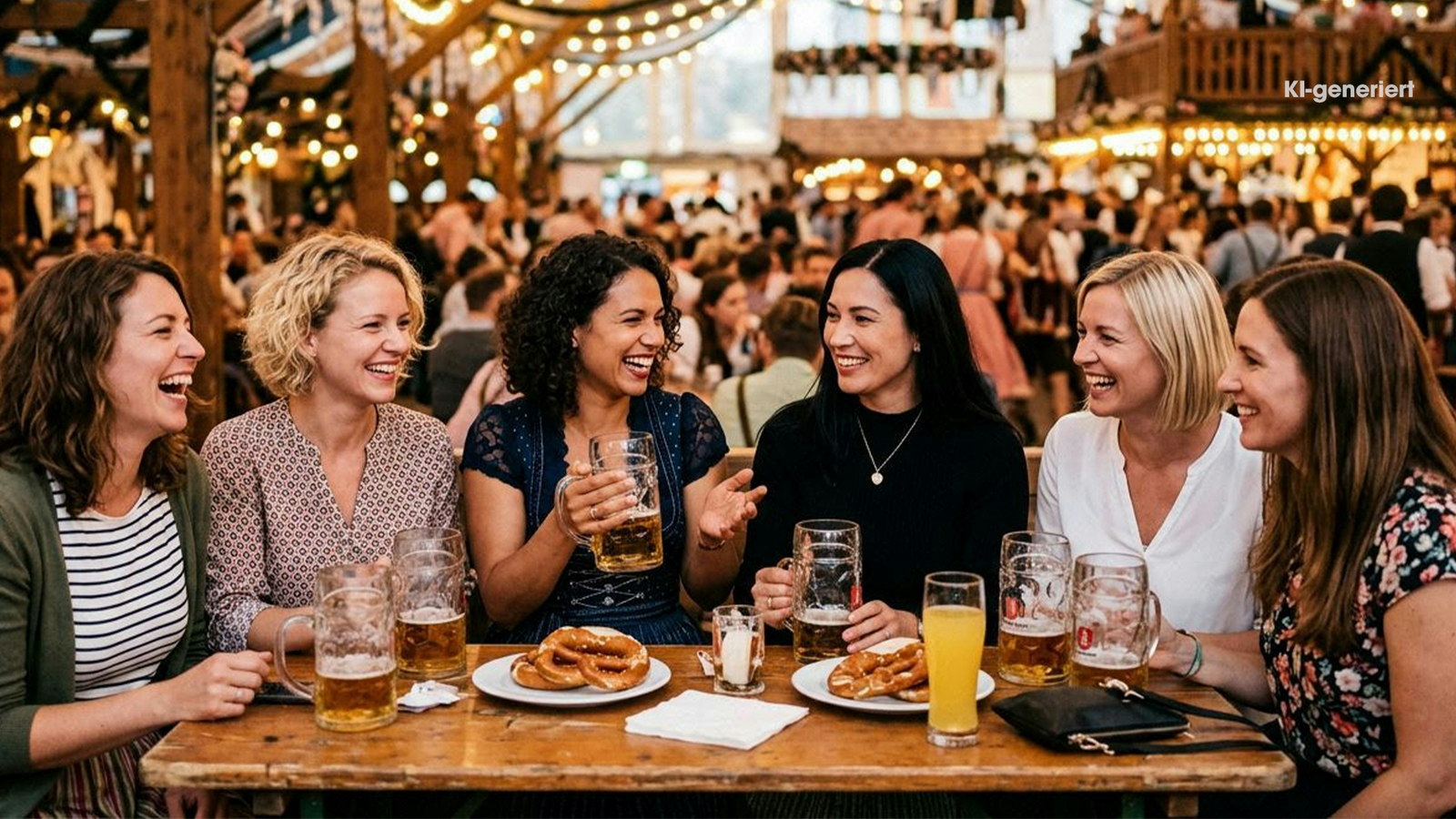 Oktoberfest mit Bier nur Frauen