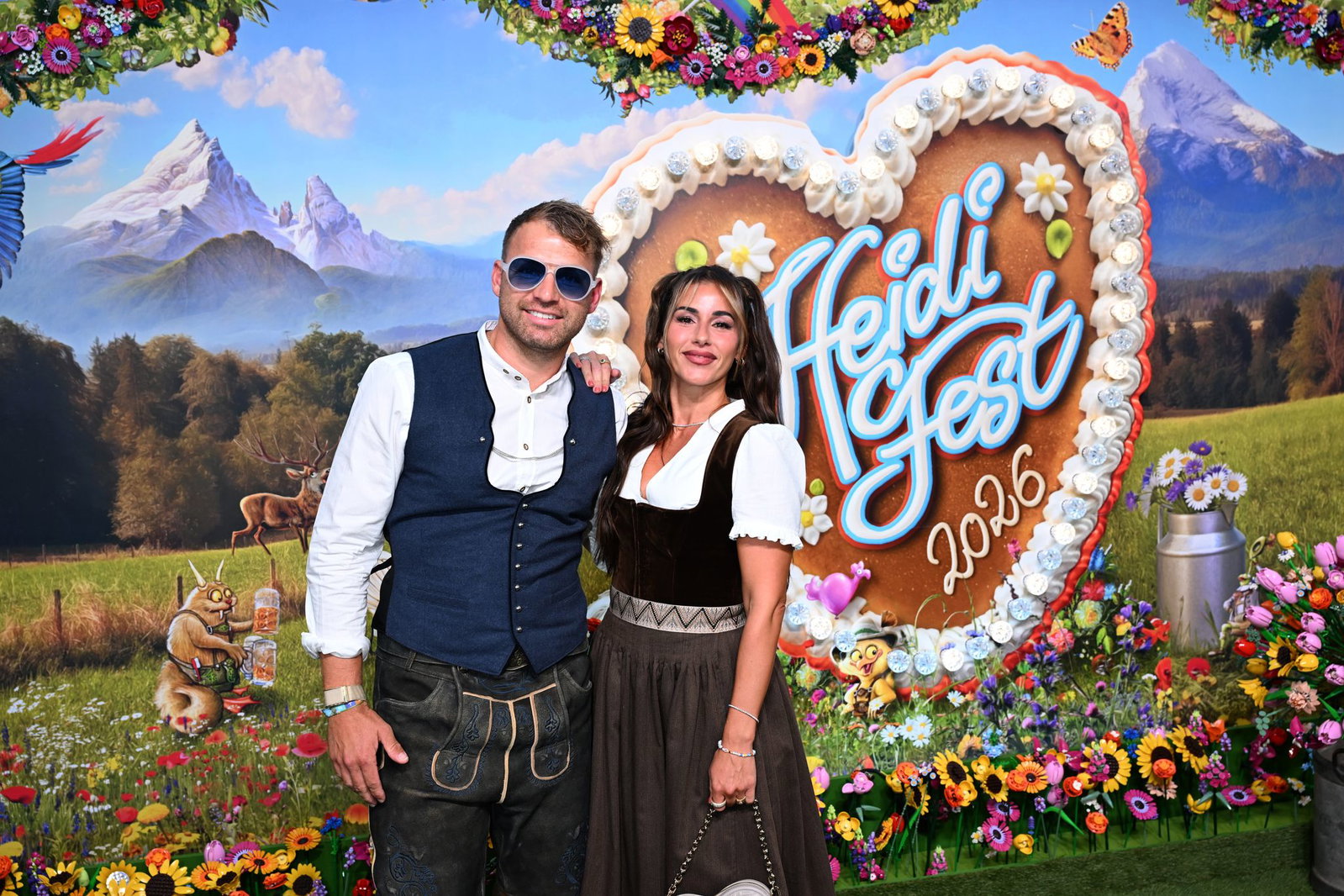 Sarah Engels und Ehemann Julian auf Heidi Klums diesjährigem «Heidi-Fest» im Münchner Hofbräuhaus. (Archivbild)