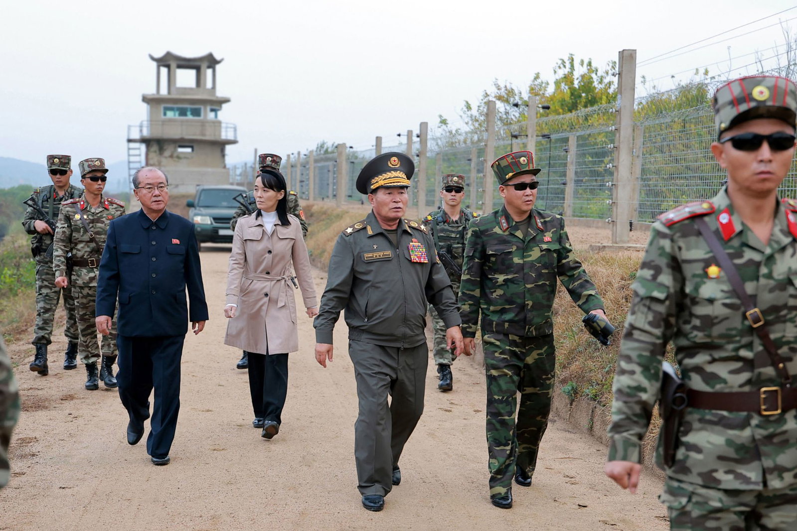 Kim Yo Jong, Schwester von Machthaber Kim Jong Un, hat am Mittwoch die innerkoreanische Grenze inspiziert