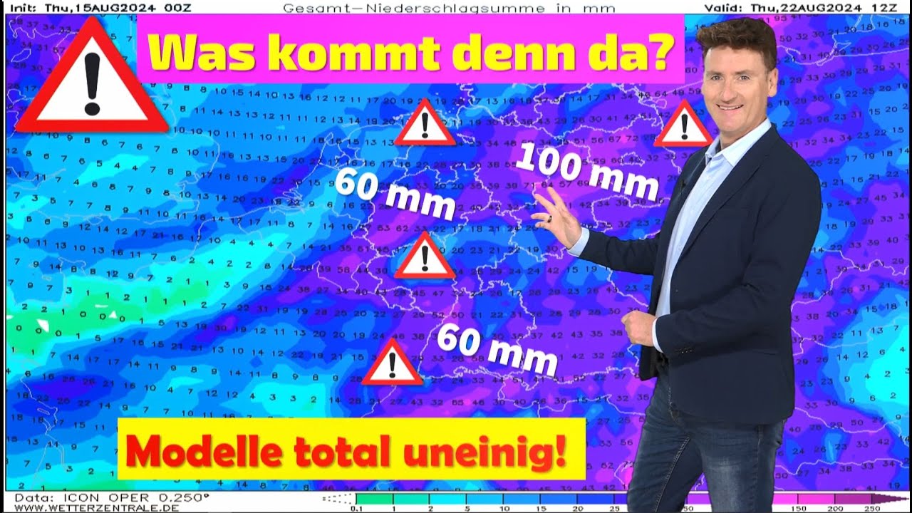 Chaos in den Wettermodellen: Zwischen Sintflut und komplett trocken. Zweitwärmster August seit 1881.