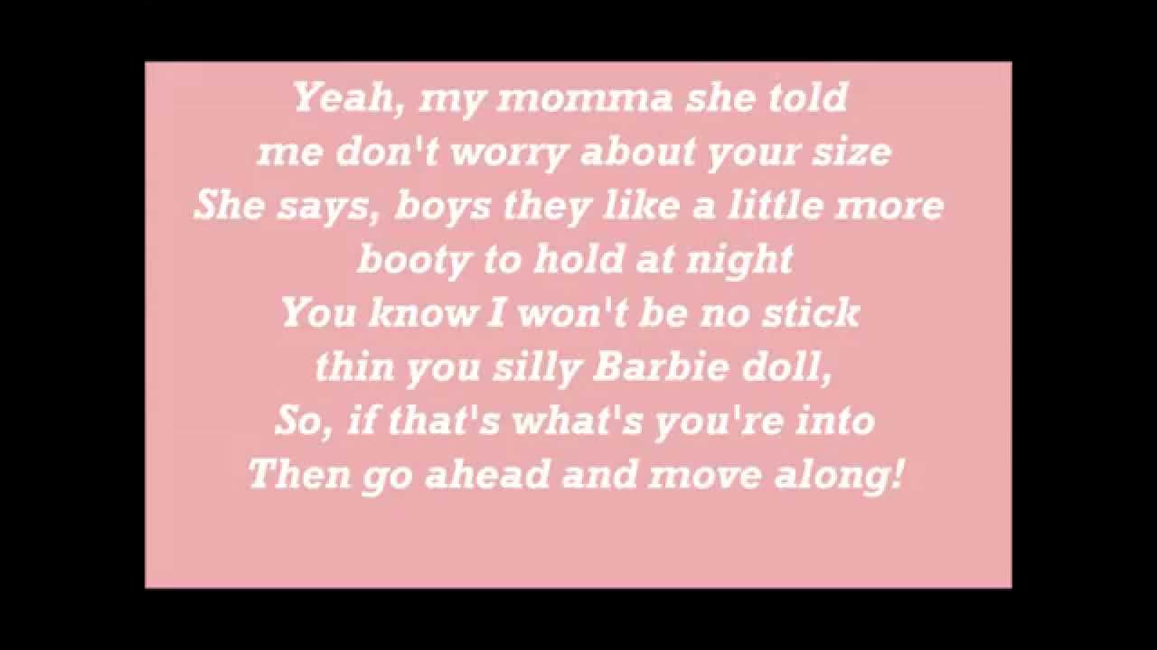 Meghan Trainor ~ All about that bass (lyrics)