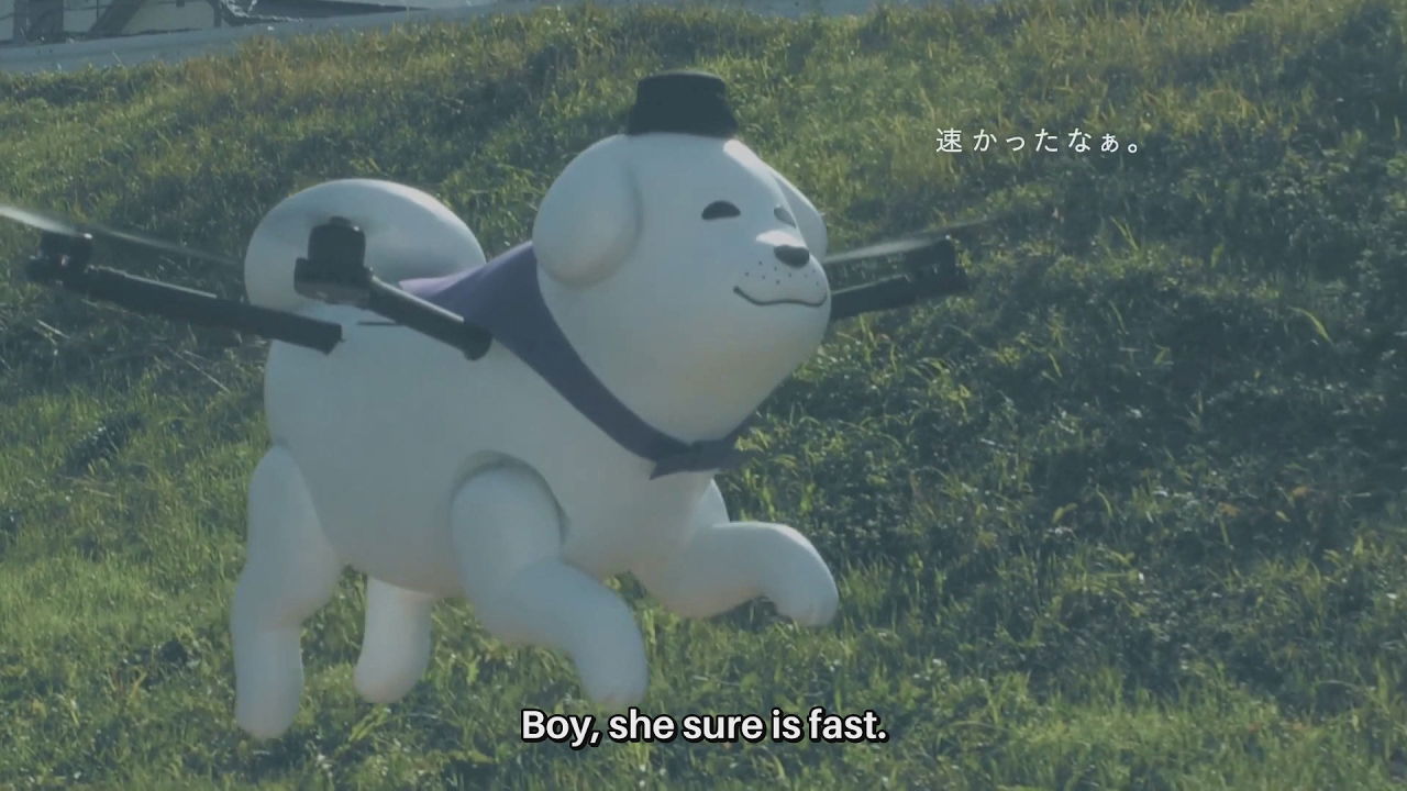 【FLYING DOG DRONE】Yukimaru Skywalker Takes a Stroll - The World's First Character Mascot Drone!(?)