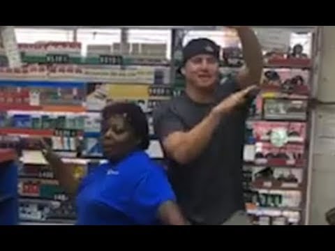 Channing Tatum dances with employee at NC gas station