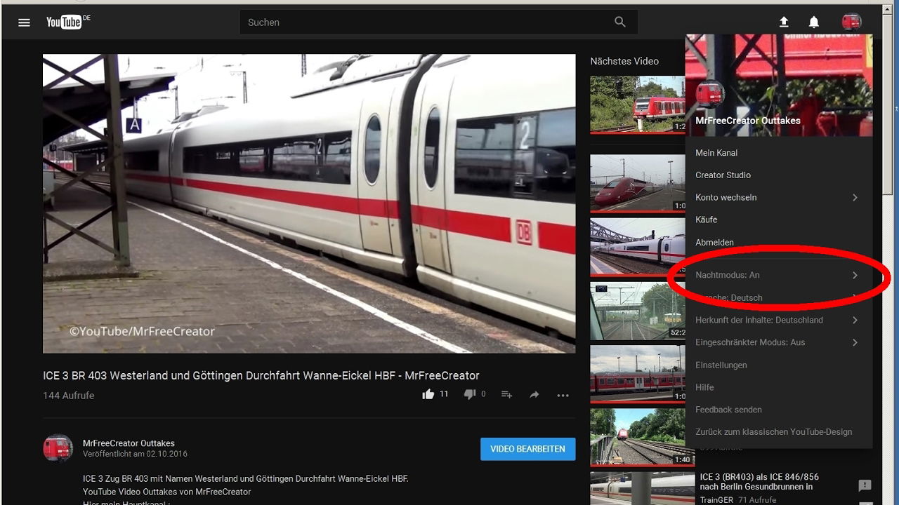 Neues YouTube Design | Polymer Nachtmodus aktivieren - new night mode feature