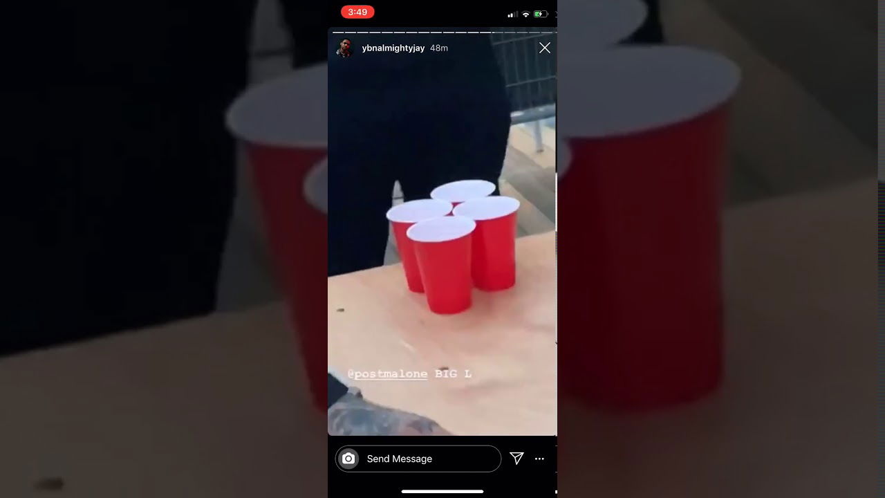 Post malone and ybnalmightyjay play beer pong