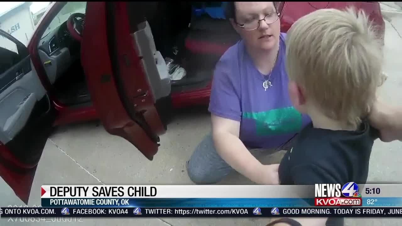 Police officer saves choking child