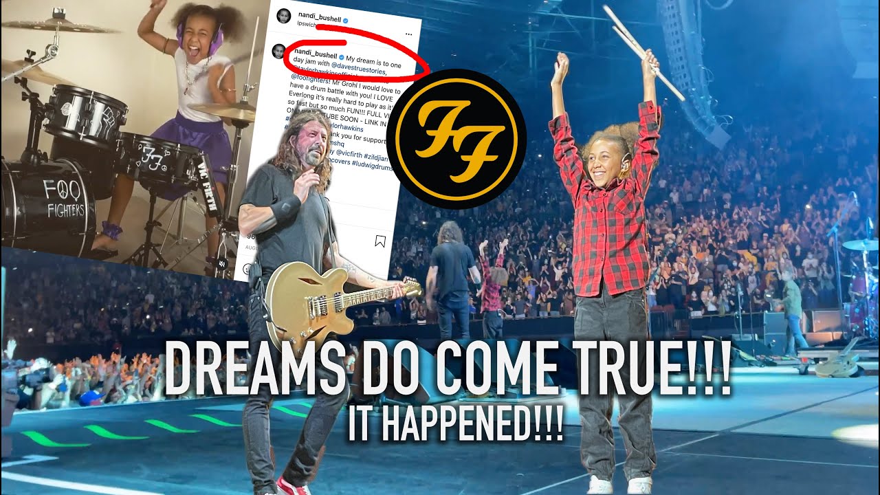 Live Performance Dave Grohl and Nandi Bushell at The Forum LA jamming Everlong with Foo Fighters